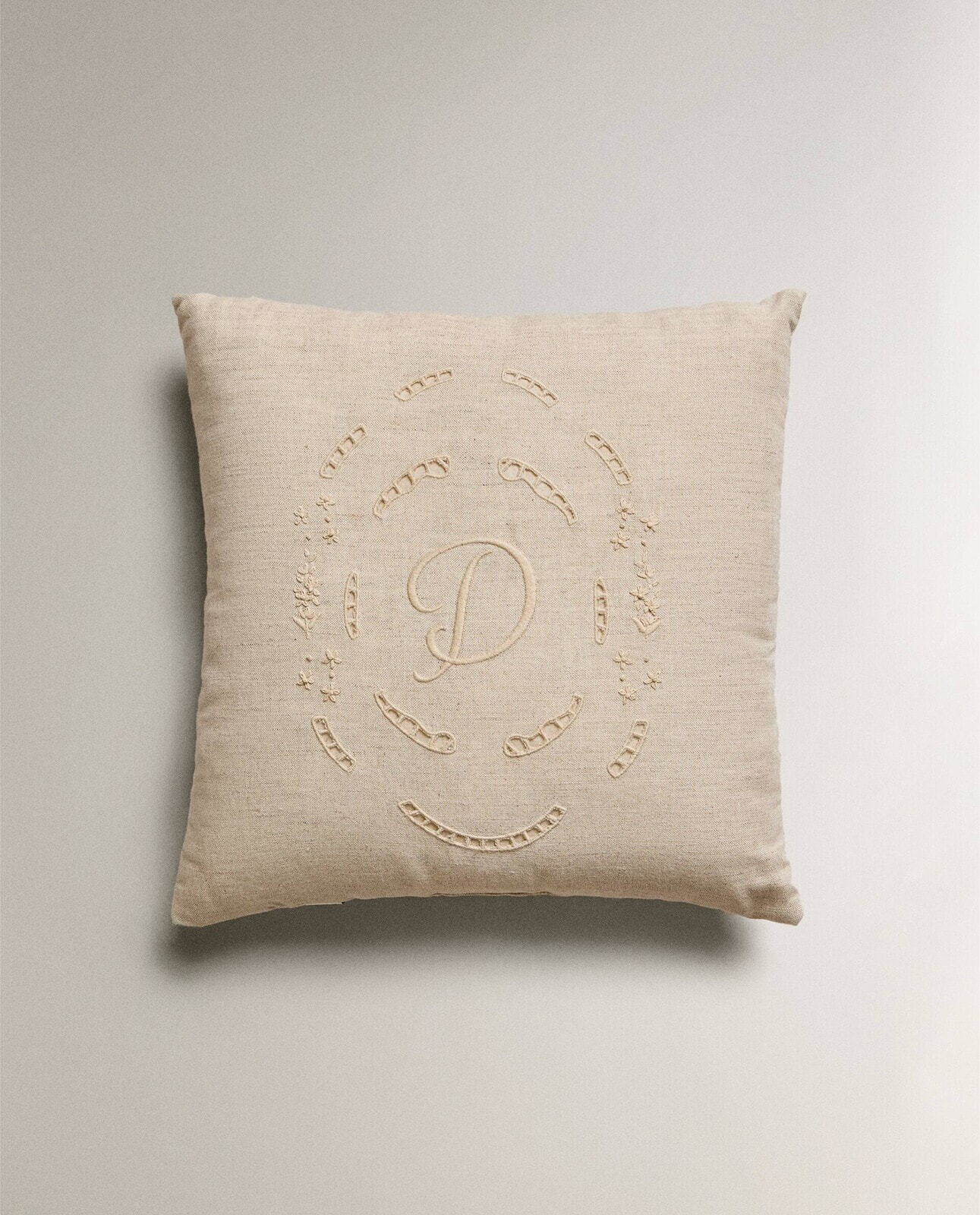 Children’s embroidered initial cushion