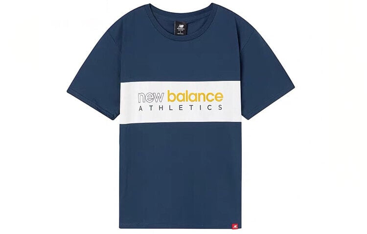 New Balance 休闲运动纯棉短袖T恤 情侣款 藏青色 / Футболка New Balance AMT01525-NGO T