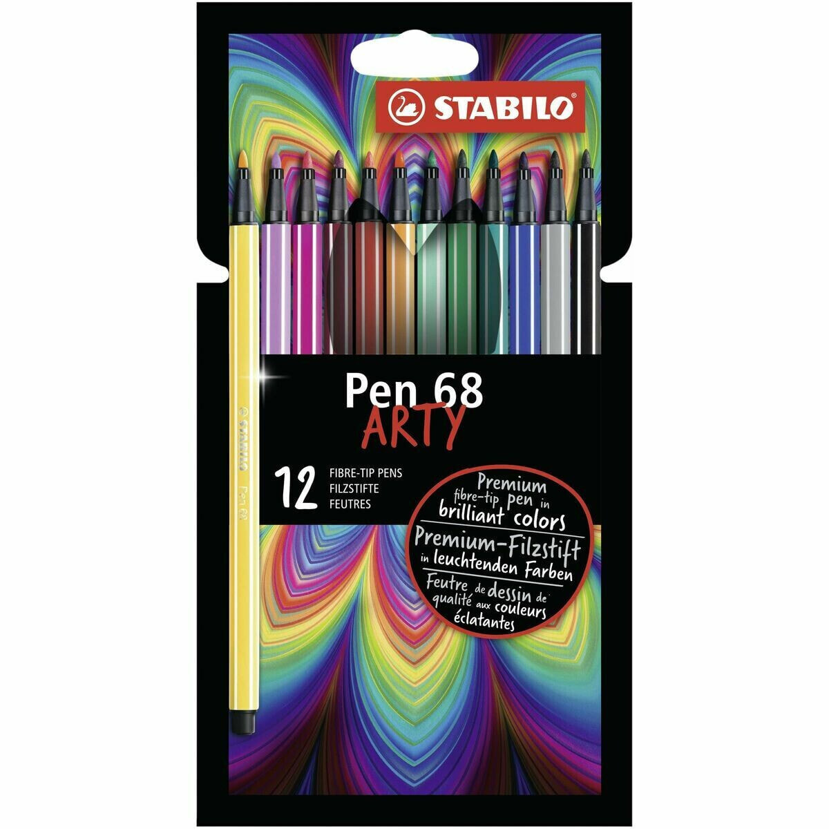 Set of Felt Tip Pens Stabilo Pen 68 ARTY 12 Pieces Multicolour