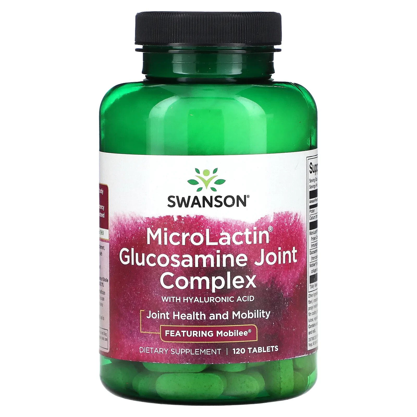 Swanson, Комплекс для суставов MicroLactin и глюкозамина с гиалуроновой кислотой, 120 таблеток