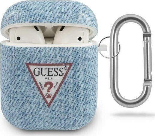 Guess Etui ochronne GUACA2TPUJULLB Jeans Collection do AirPods 1/2 niebieskie