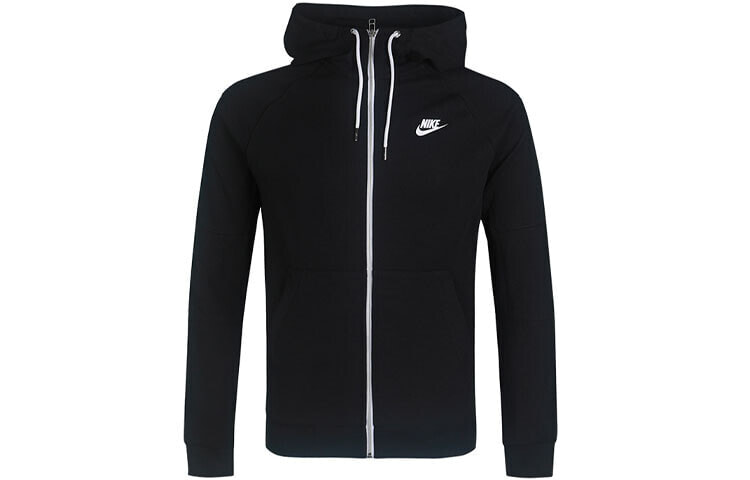 Nike Modern Fleece 全开襟连帽Logo夹克 男款 黑色 / Куртка Nike Modern Fleece Logo CU4456-010