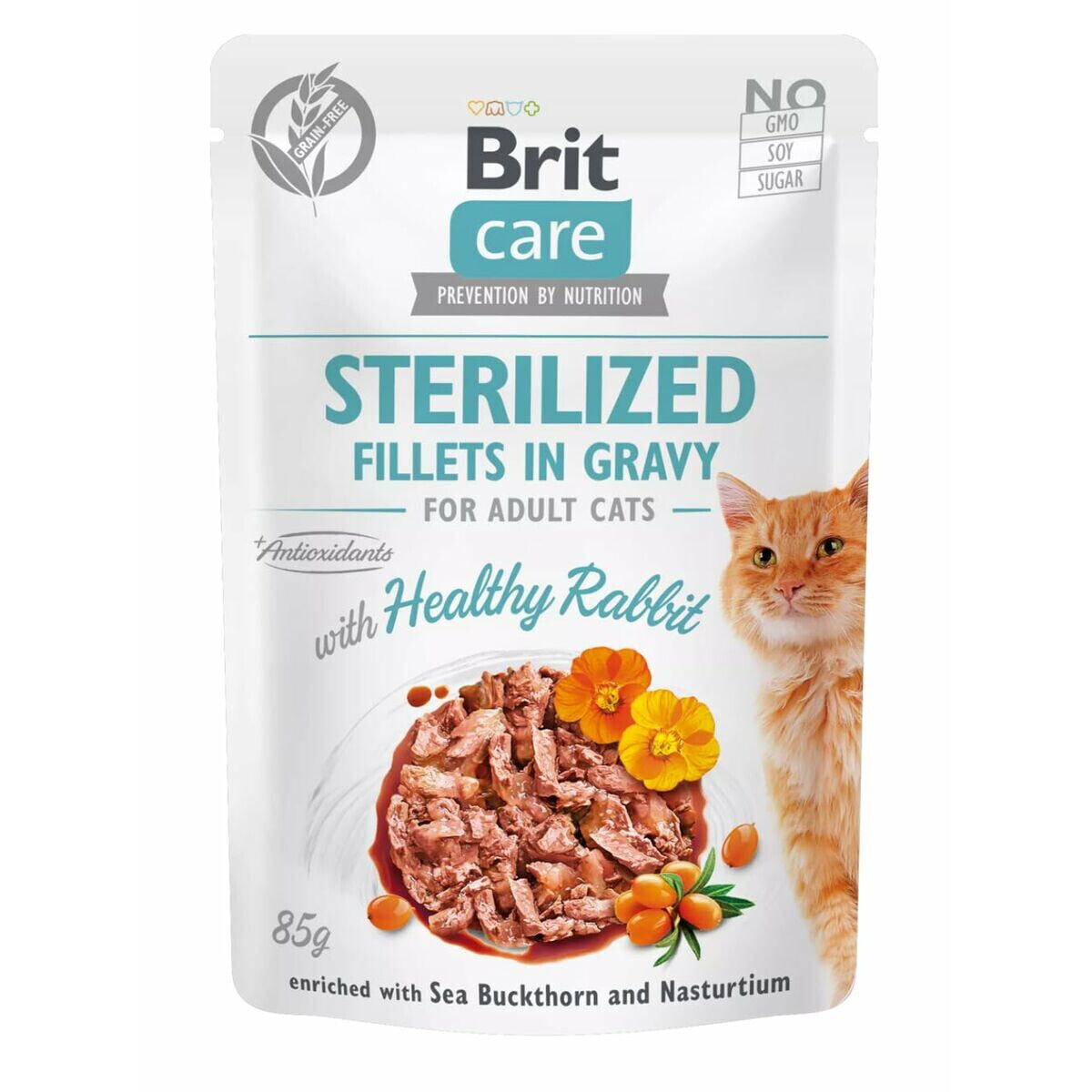 Cat food Brit Care Sterilized Fillets in Gravy Rabbit Rabbit 85 g