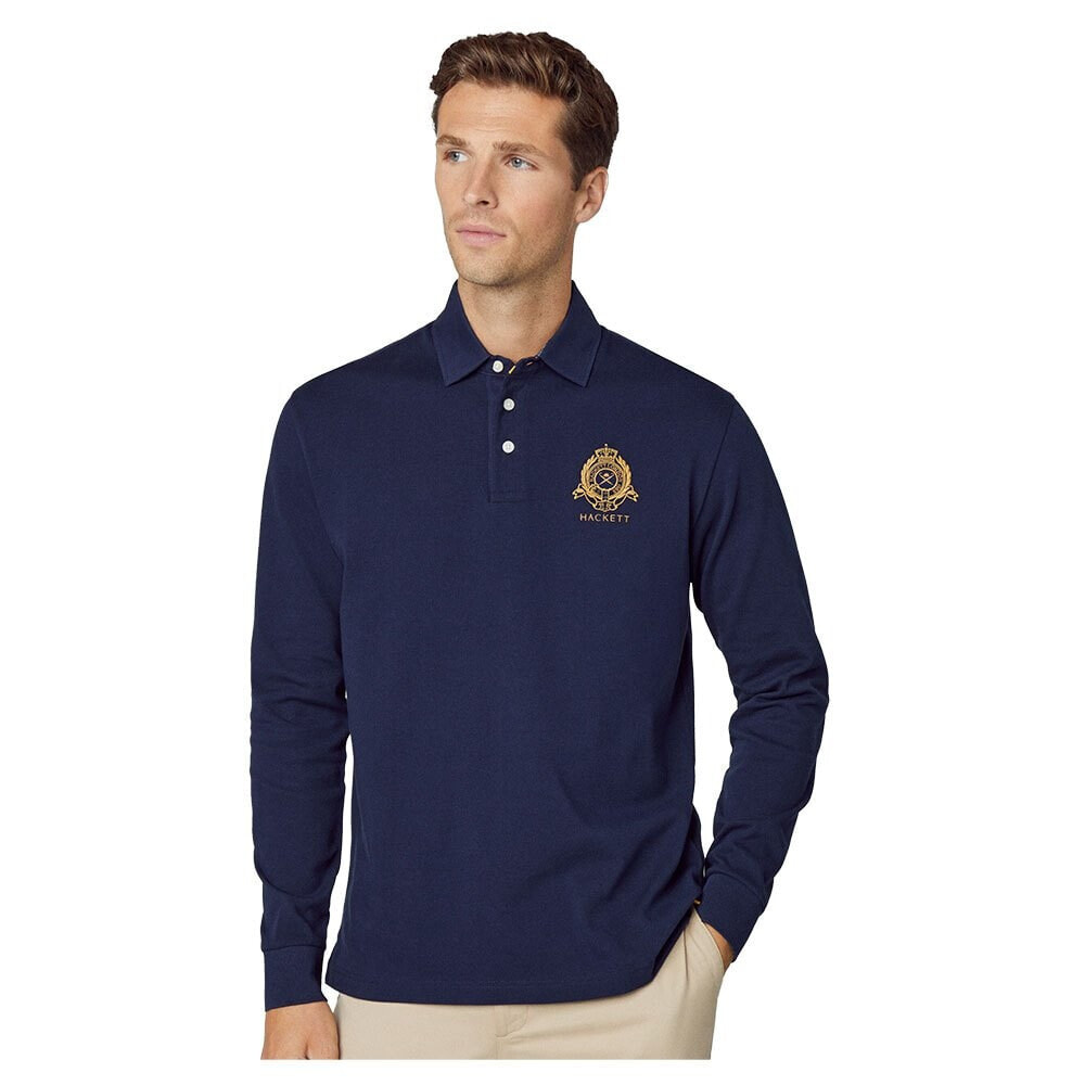 HACKETT Heritage Logo Rugby Long Sleeve Polo