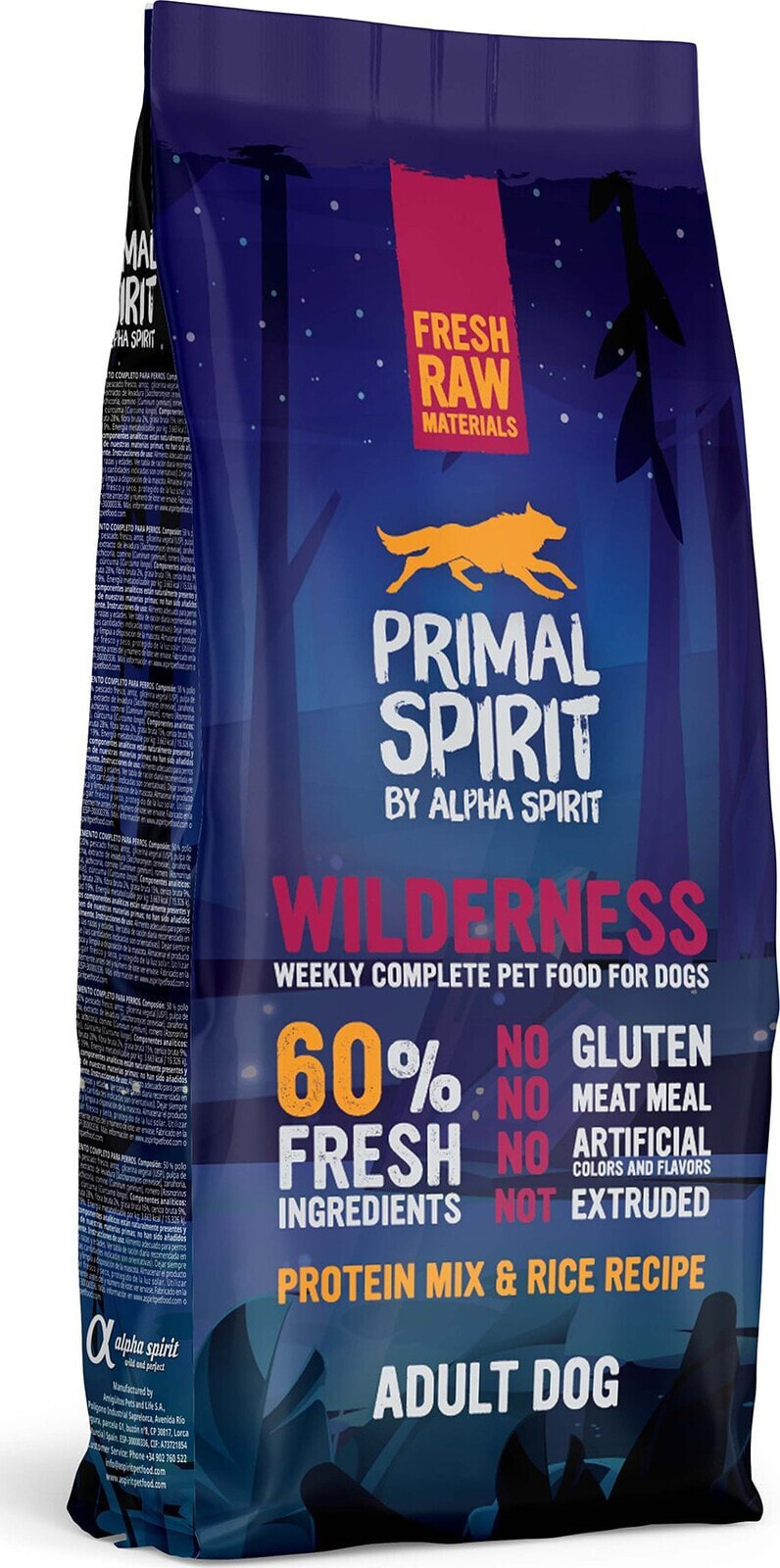 Alpha Spirit Primal Spirit Wilderness 60% sucha karma pies 12 kg