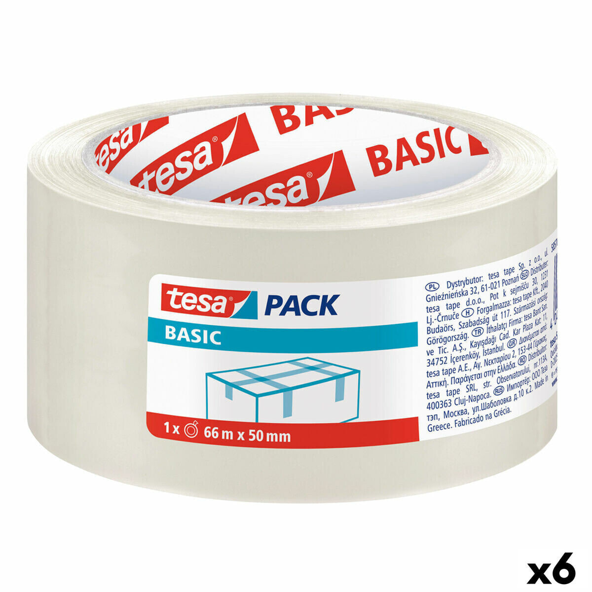 Adhesive Tape TESA Packaging Transparent 50 mm x 66 m (6 Units)