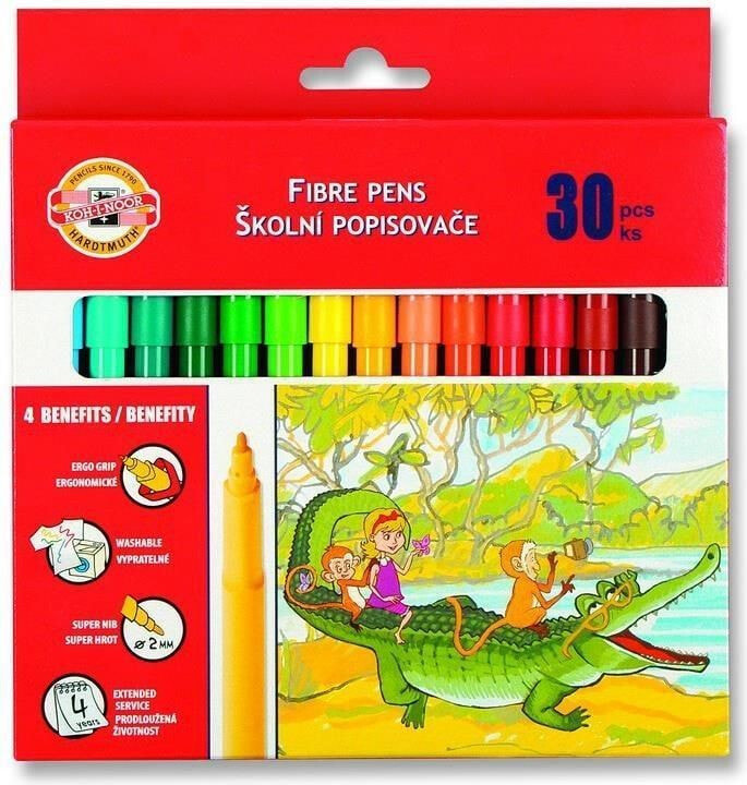 Koh I Noor felt-tip pens 30 color cardboard