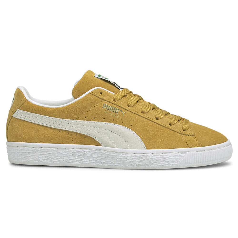 Puma Suede Classic Xxi Lace Up Mens Yellow Sneakers Casual Shoes 37491505