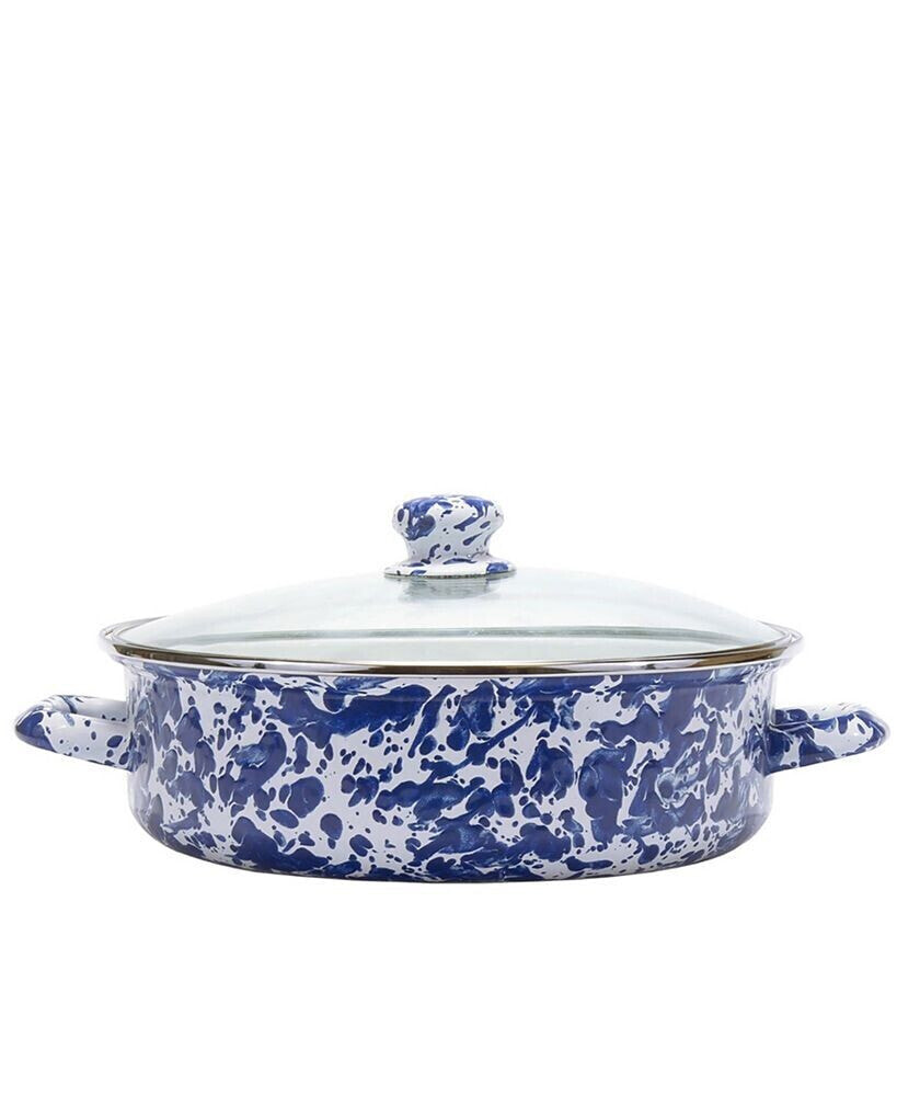 Golden Rabbit cobalt Swirl Enamelware Collection 5 Quart Saute Pan