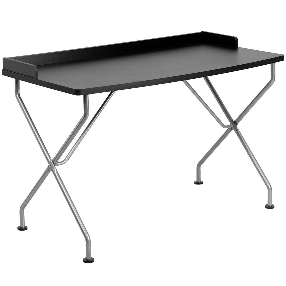Flash Furniture black Computer Desk With Silver Metal Frame