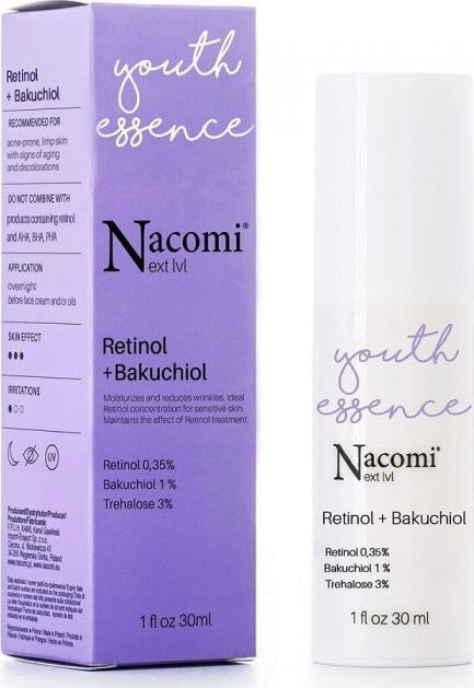 Антивозрастная косметика для ухода за лицом FLOSLEK Next Level Retinol 0.35% + Bakuchiol 1% przeciwstarzeniowe serum do twarzy 30ml