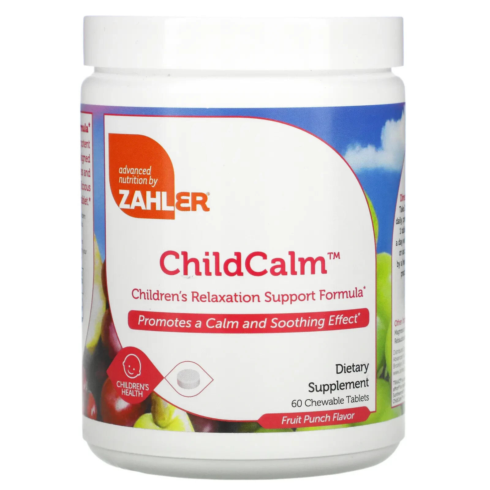 Залер, ChildCalm, формула для поддержки расслабления детей, фруктовый пунш, 60 жевательных таблеток