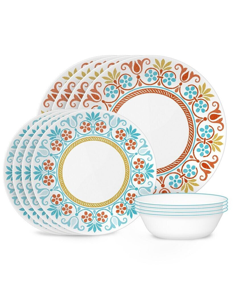 Corelle global Collection, Terracotta Dreams, 12-Piece Dinnerware Set, Service for 4