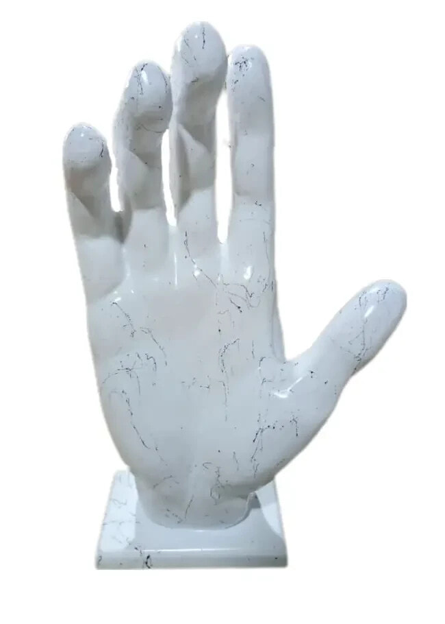 Skulptur Hand Weiß Marmoroptik