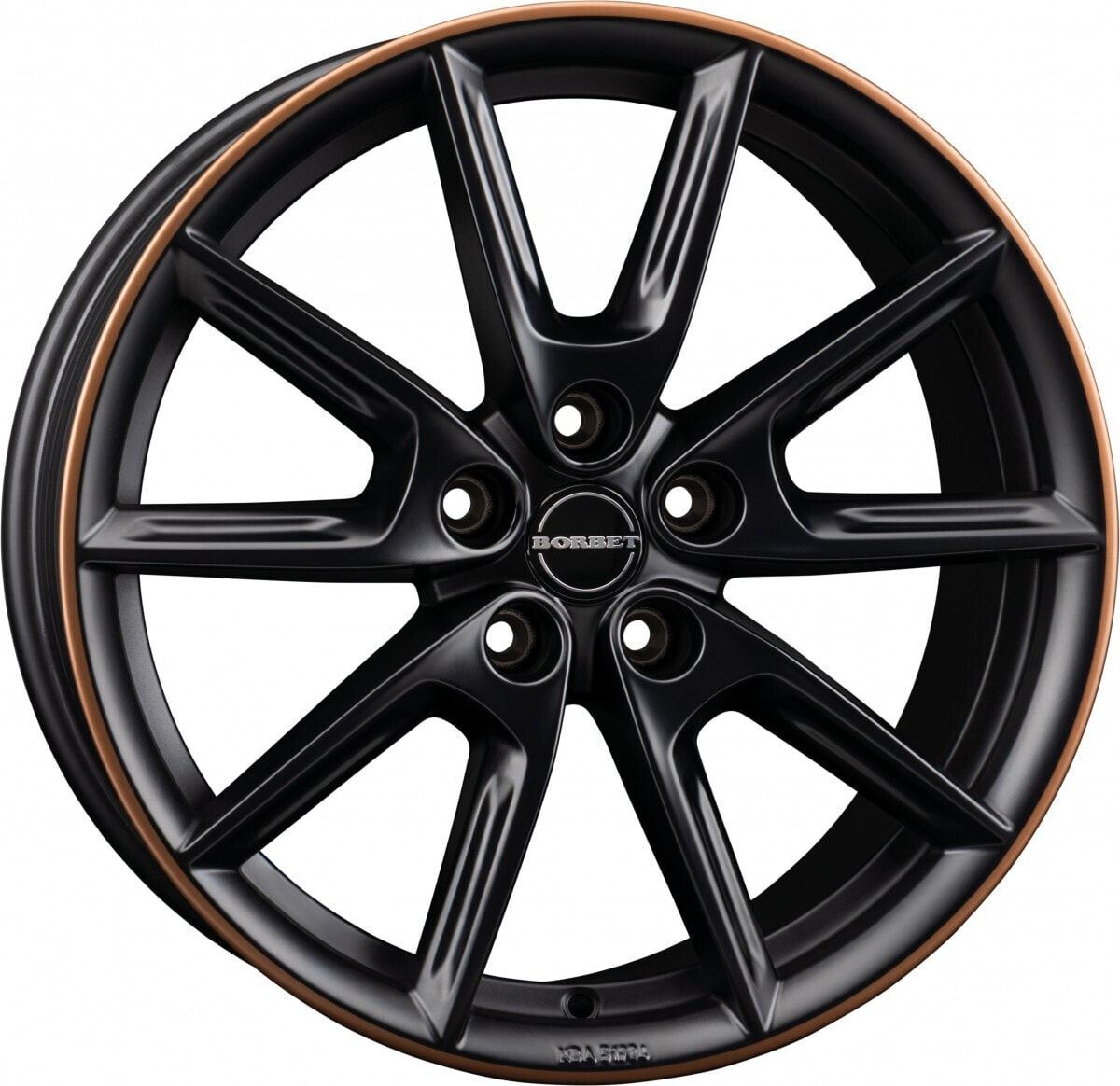 Колесный диск литой Borbet LX18 black matt rim copper 8x18 ET40 - LK5/112 ML66.6