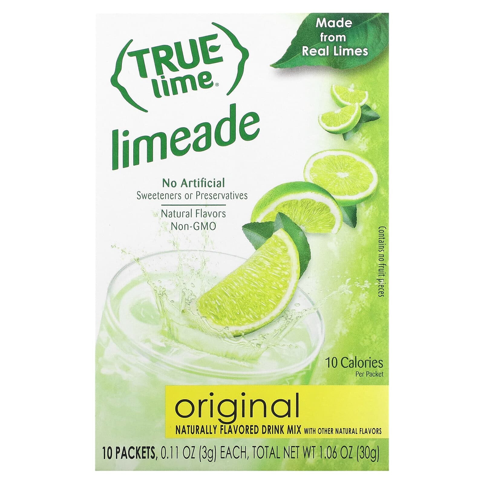 True Citrus, True Lime, лаймад, арбуз, 10 пакетиков по 3 г (0,11 унции)