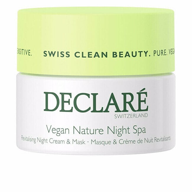 Night revitalizing cream and mask for sensitive skin Vegan Nature Night Spa ( Revita l ising Cream & Mask) 50 ml