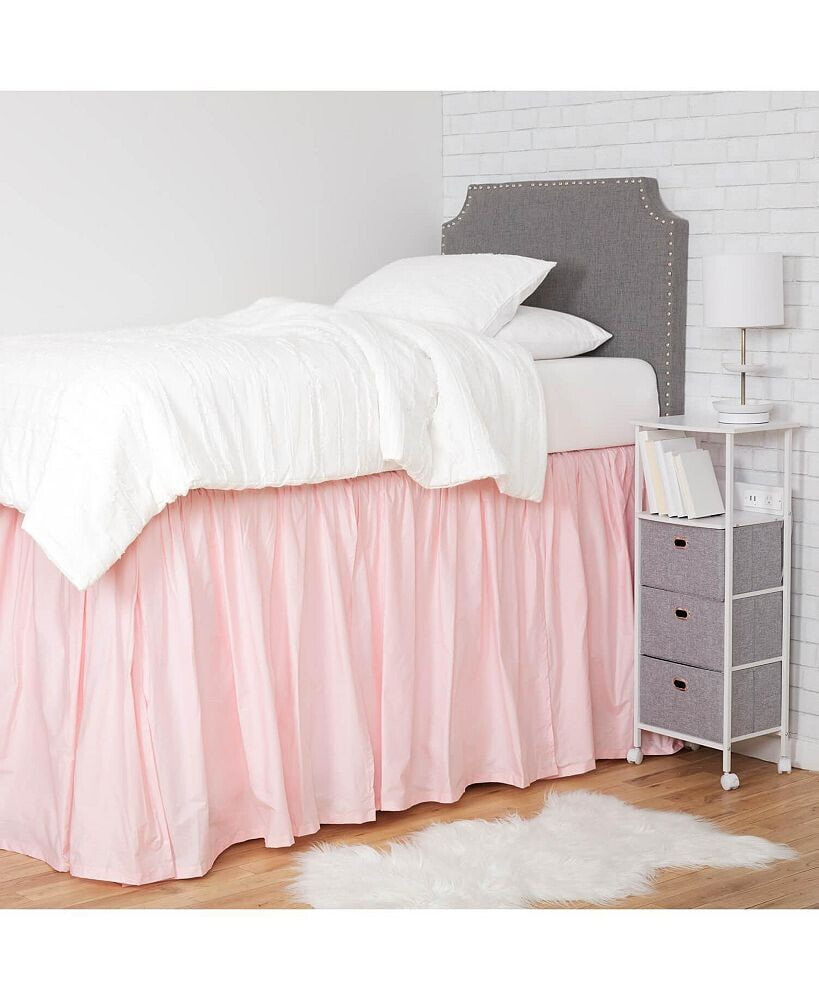 Dormify ruffled Extra Long Bed Skirt for College Dorms Twin