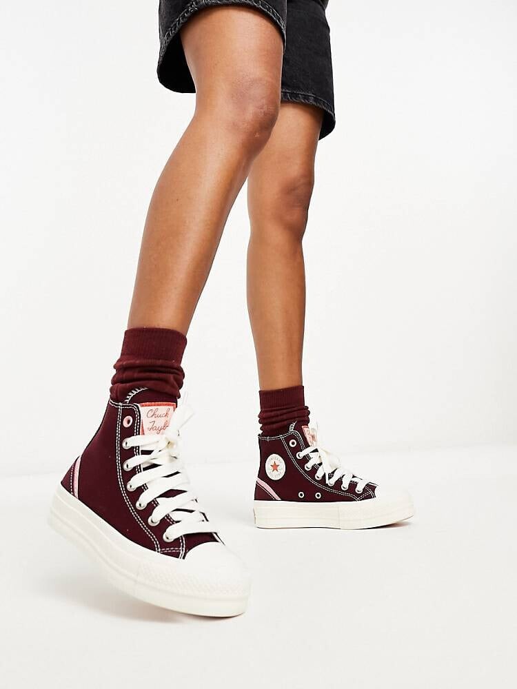 Burgundy on sale converse trainers