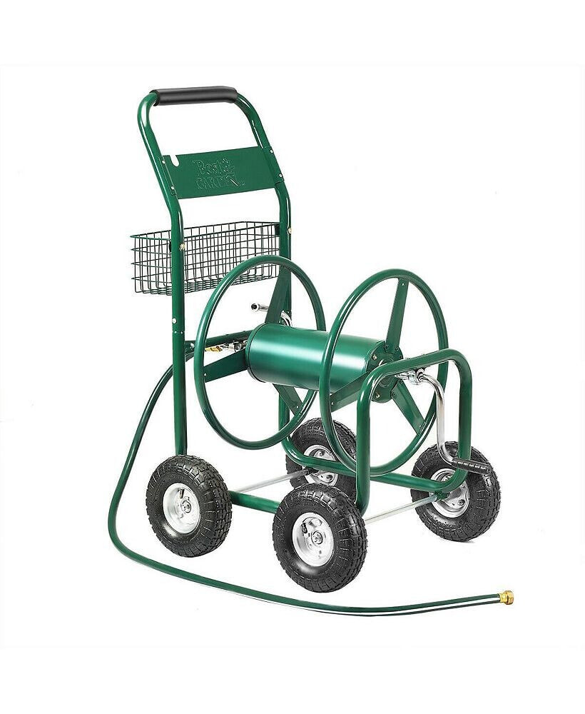 Costway rolling Cart Heavy Duty With Steel Water Hose Holder With Basket