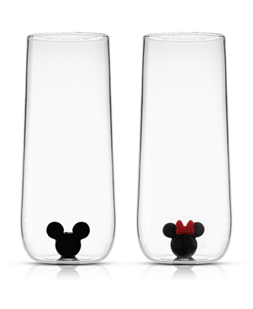 JoyJolt mickey & Minnie Icon Tall Drinking Glass, Set of 2