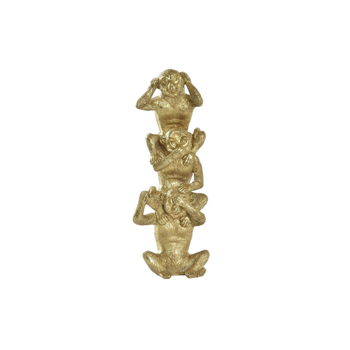 Decorative Figure DKD Home Decor Golden Monkeys 9 x 7 x 25 cm