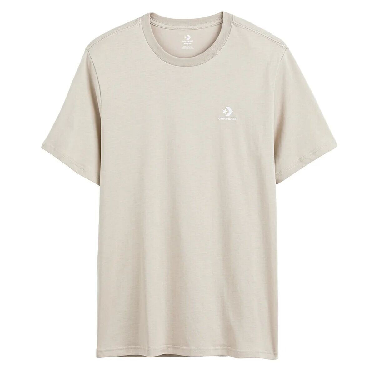 Unisex Short Sleeve T-Shirt Converse Classic Fit Left Chest Star Chevron Beige