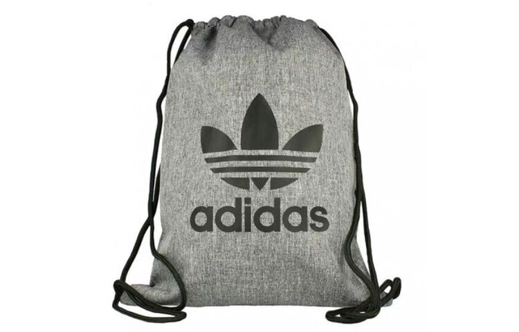 adidas originals 阿迪达斯 三叶草 大logo抽绳运动训练 聚酯纤维 书包背包双肩包 男女同款情侣款 灰色 / Рюкзак Backpack Adidas Originals CE2384