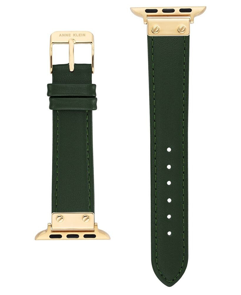 Anne Klein women's Green Genuine Leather Band Compatible with 42/44/45/Ultra/Ultra 2 Apple Watch