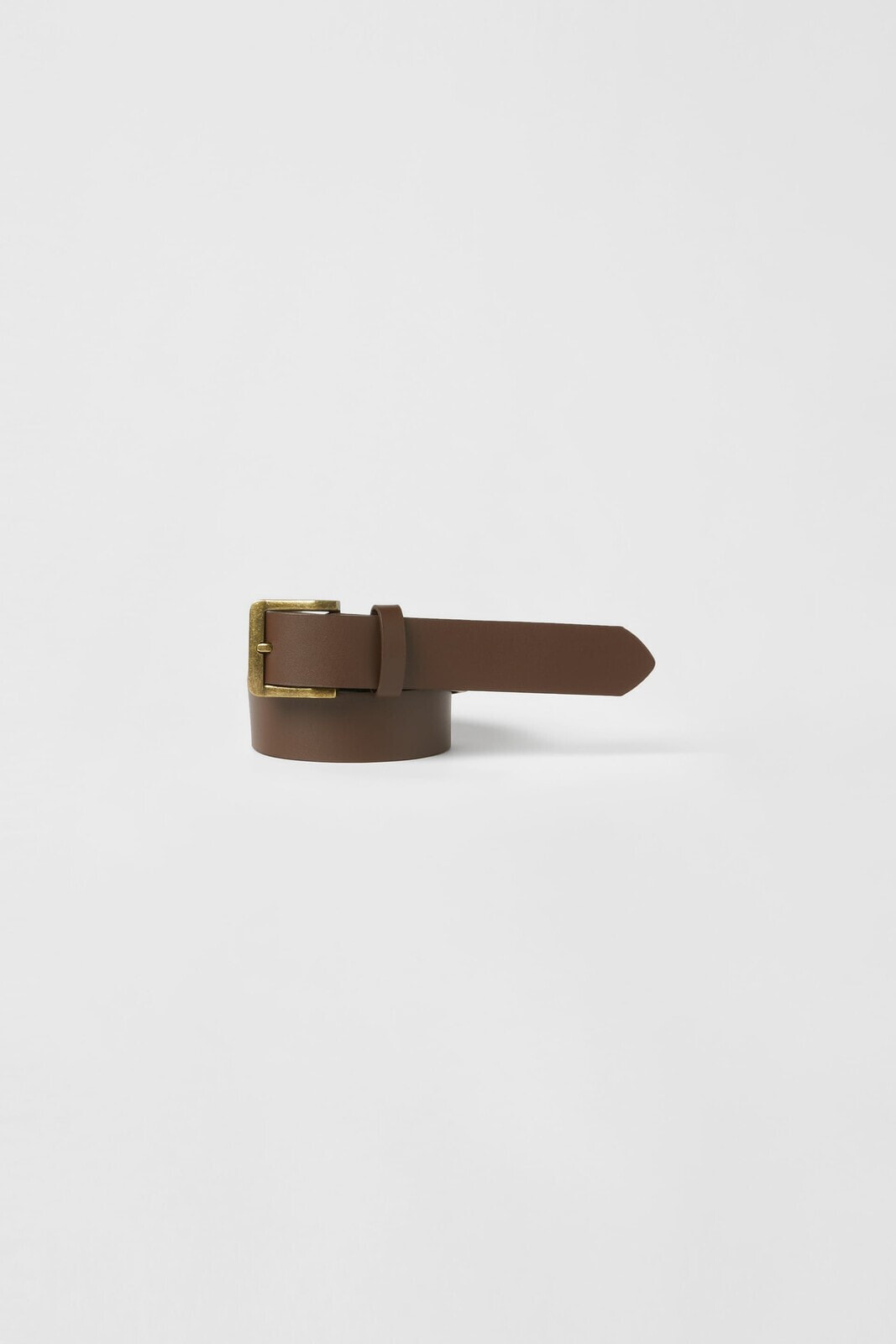 Faux leather belt with buckle