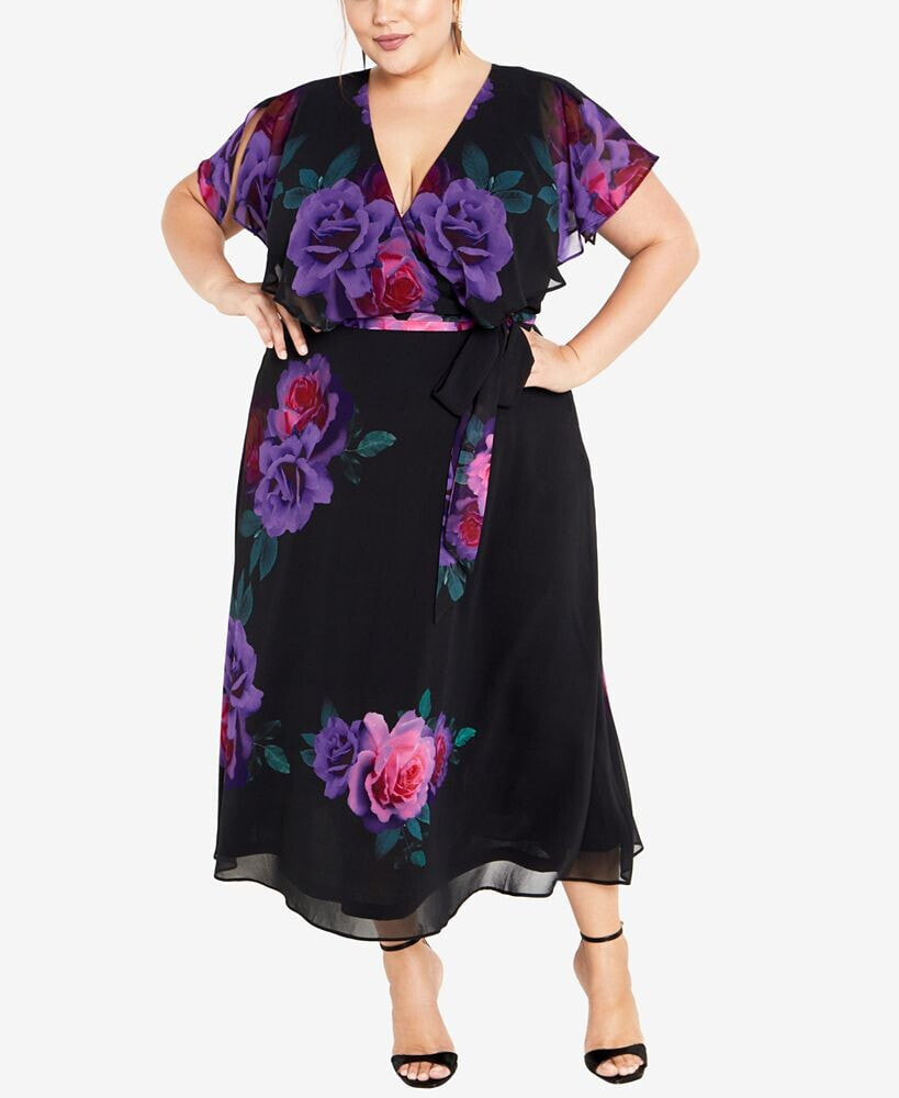 CITY CHIC plus Size Tied Rose Maxi Dress