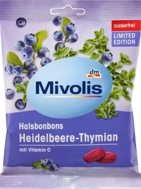 Bonbon, Heidelbeere-Thymian, zuckerfrei, 75 g