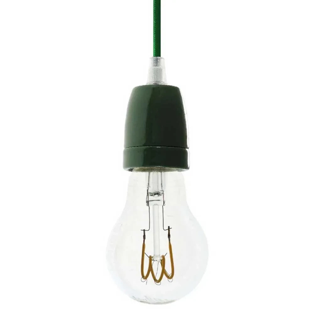 CREATIVE CABLES Textile And Porcelain Hanging Lamp With Light Bulb 1.2 m