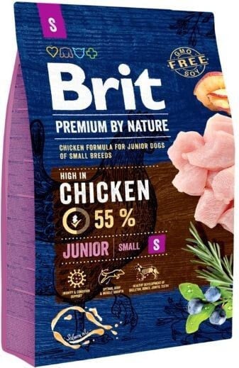 Сухой корм для собак Brit, Premium By Nature Junior, для щенков и подростков, с курицей, 8 кг