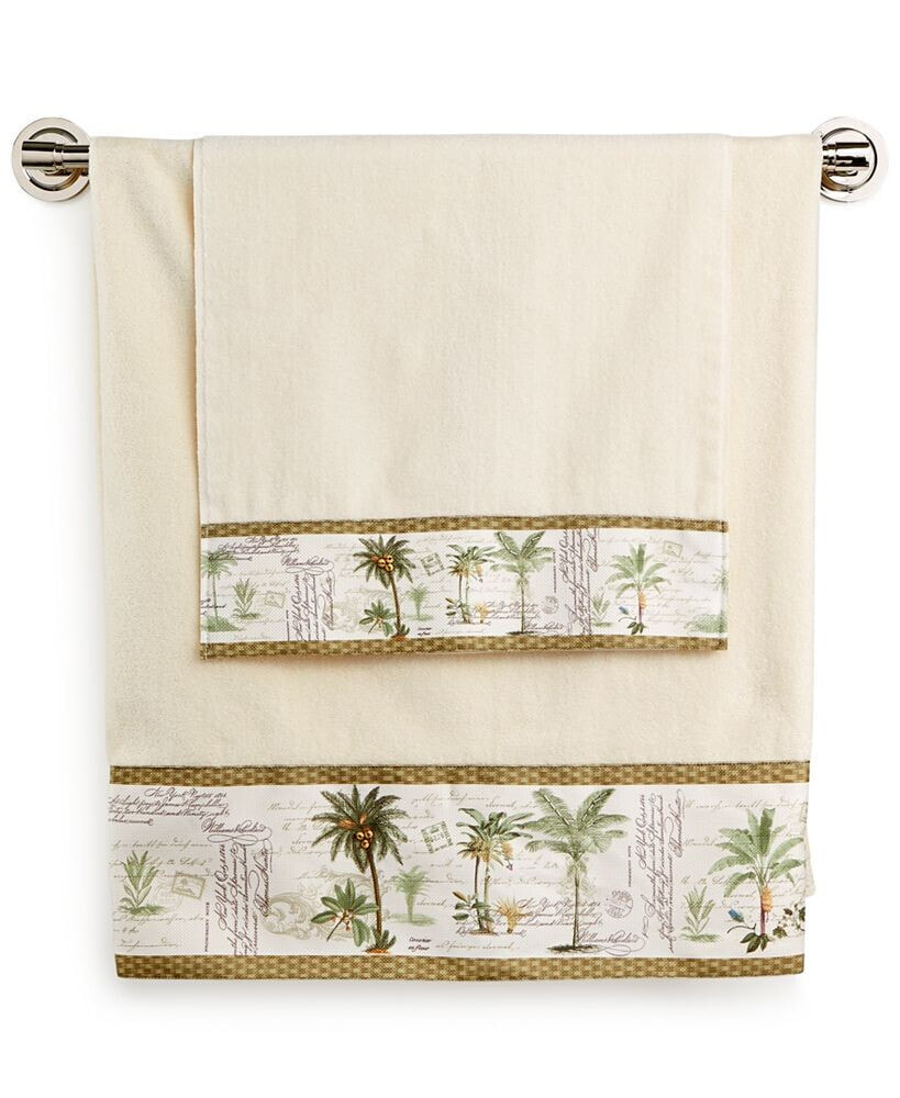 Avanti colony Palm Tree Bordered Cotton Hand Towel, 16