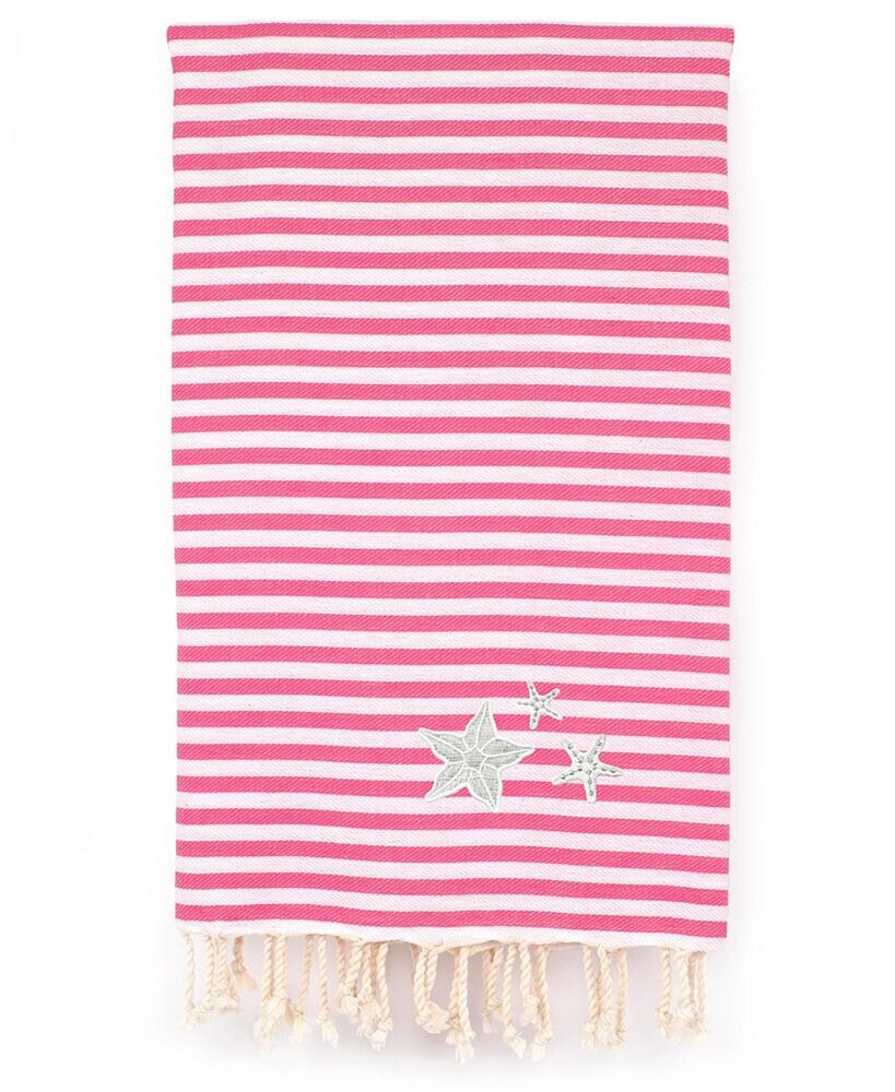 Linum Home fun in the Sun Glittery Starfish Pestemal Beach Towel