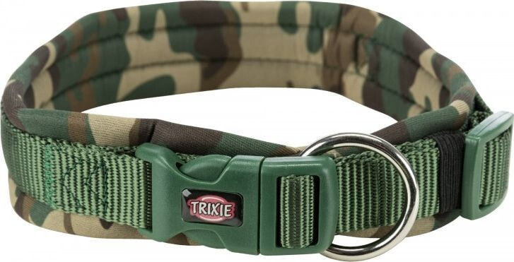 Trixie Collar premium, with neoprene padding, M – L: 42–48 cm / 20 mm, camouflage / forest
