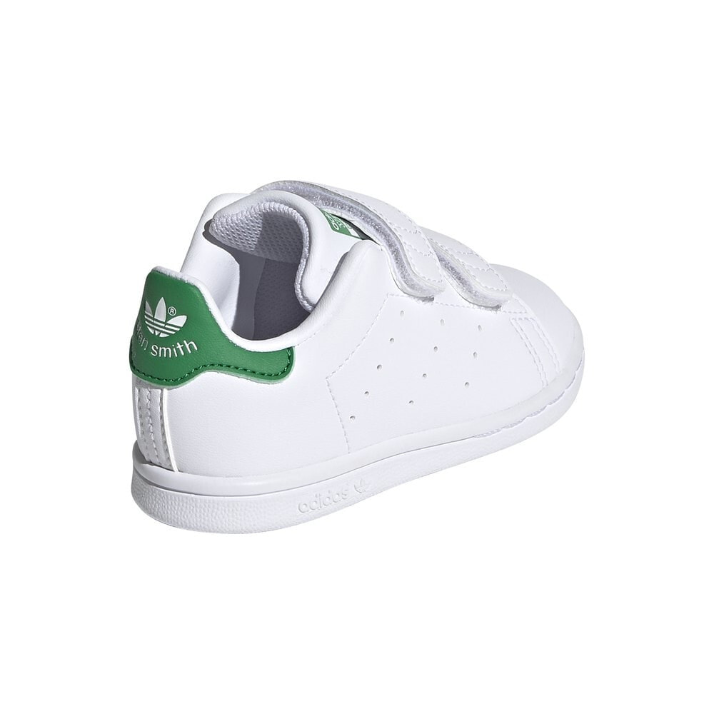 Adidas originals white and sales green velcro stan smith trainers