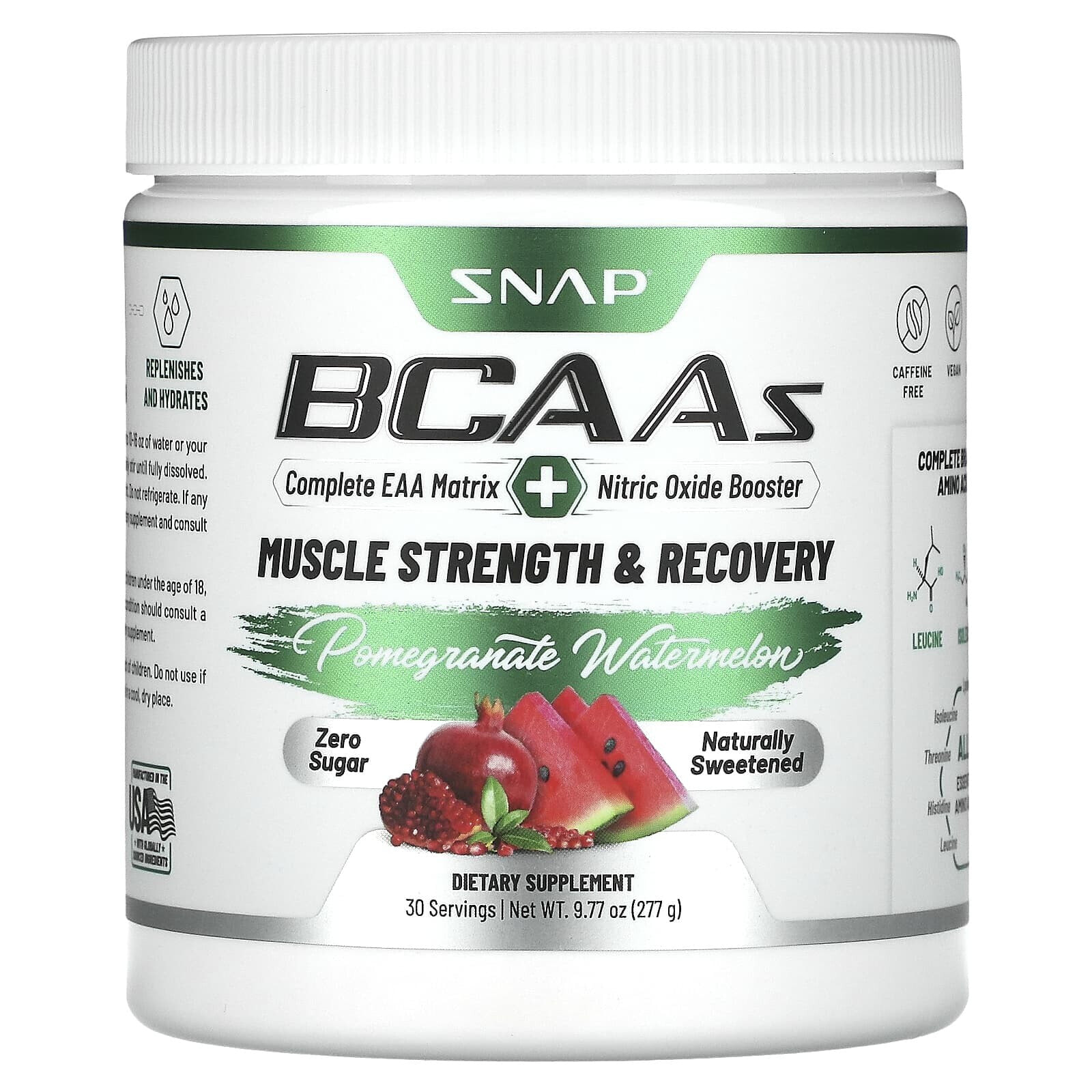 Snap Supplements, BCAA, со вкусом персика и манго, 277 г (9,77 унции)