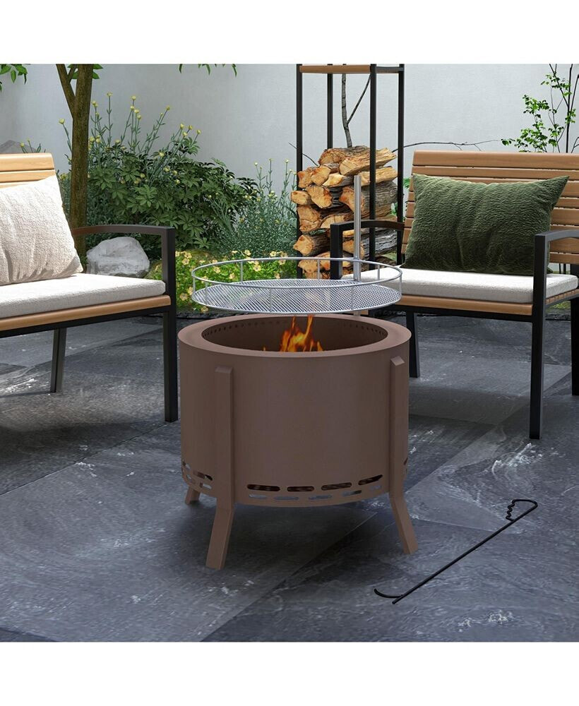 Simplie Fun ultimate Smokeless Fire Pit & Grill Warmth, Ambiance, and Cooking Without Smoke