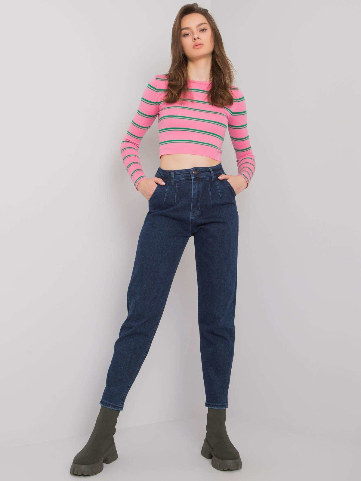 Женские черные джинсы Factory Price Spodnie jeans-MR-SP-253.22P-ciemny niebieski