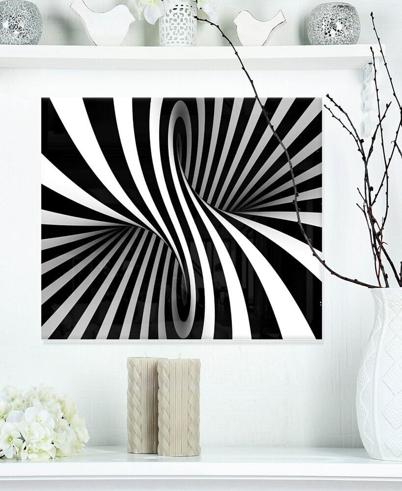 Design Art designart 'Black And White Spiral' Abstract Metal Wall Art - 20