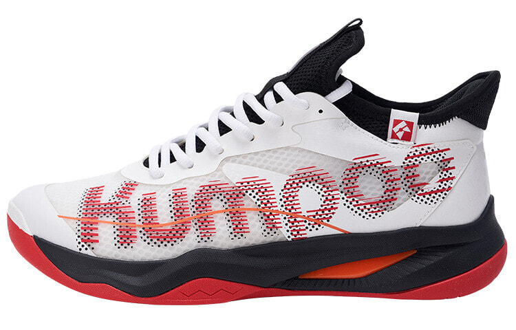 KUMPOO Badminton Shoes Unisex Mid-Top White/Red/Black