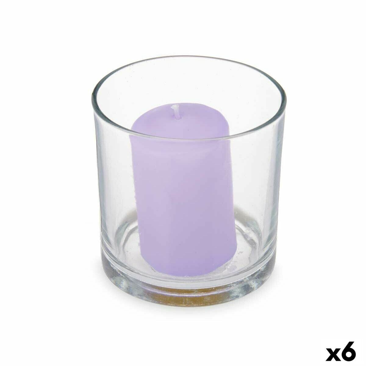 Scented Candle 10 x 10 x 10 cm (6 Units) Glass Lavendar