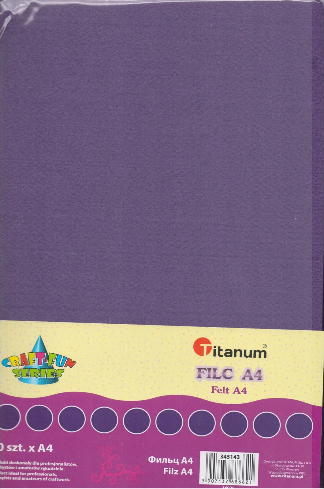 Titanum Filc A4 Fiolet. 10 sztuk. 345143