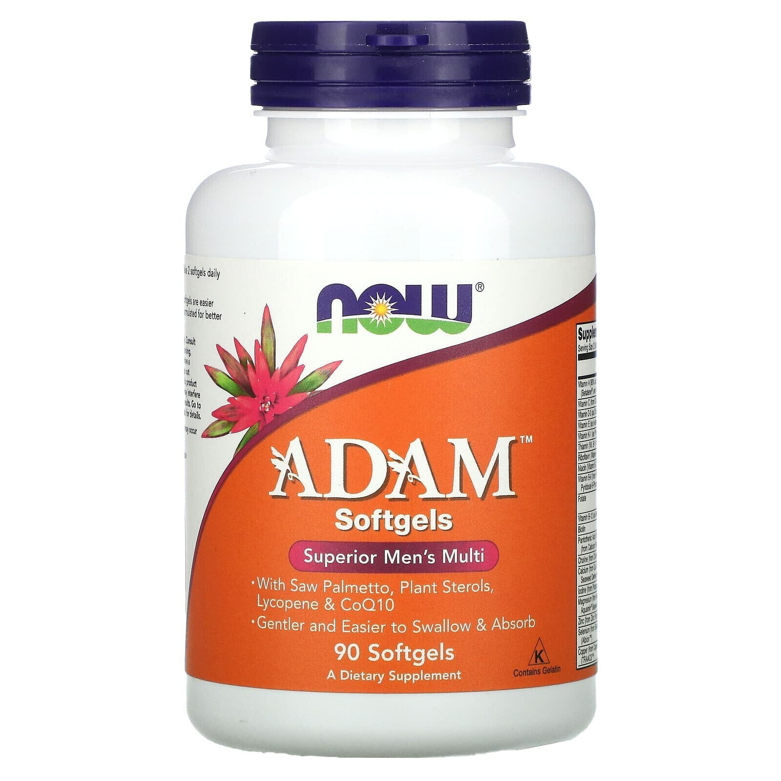 Now Foods, ADAM, превосходные мультивитамины для мужчин, 90 растительных капсул