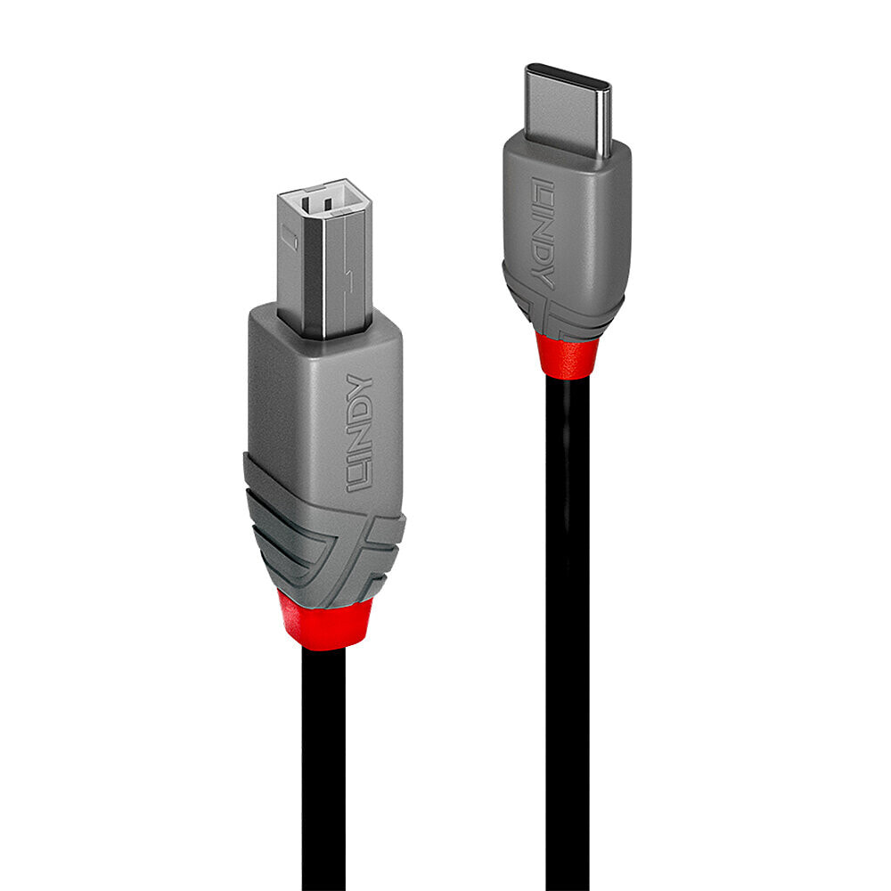 Lindy 36940 USB кабель 0,5 m USB 2.0 USB C USB B Черный