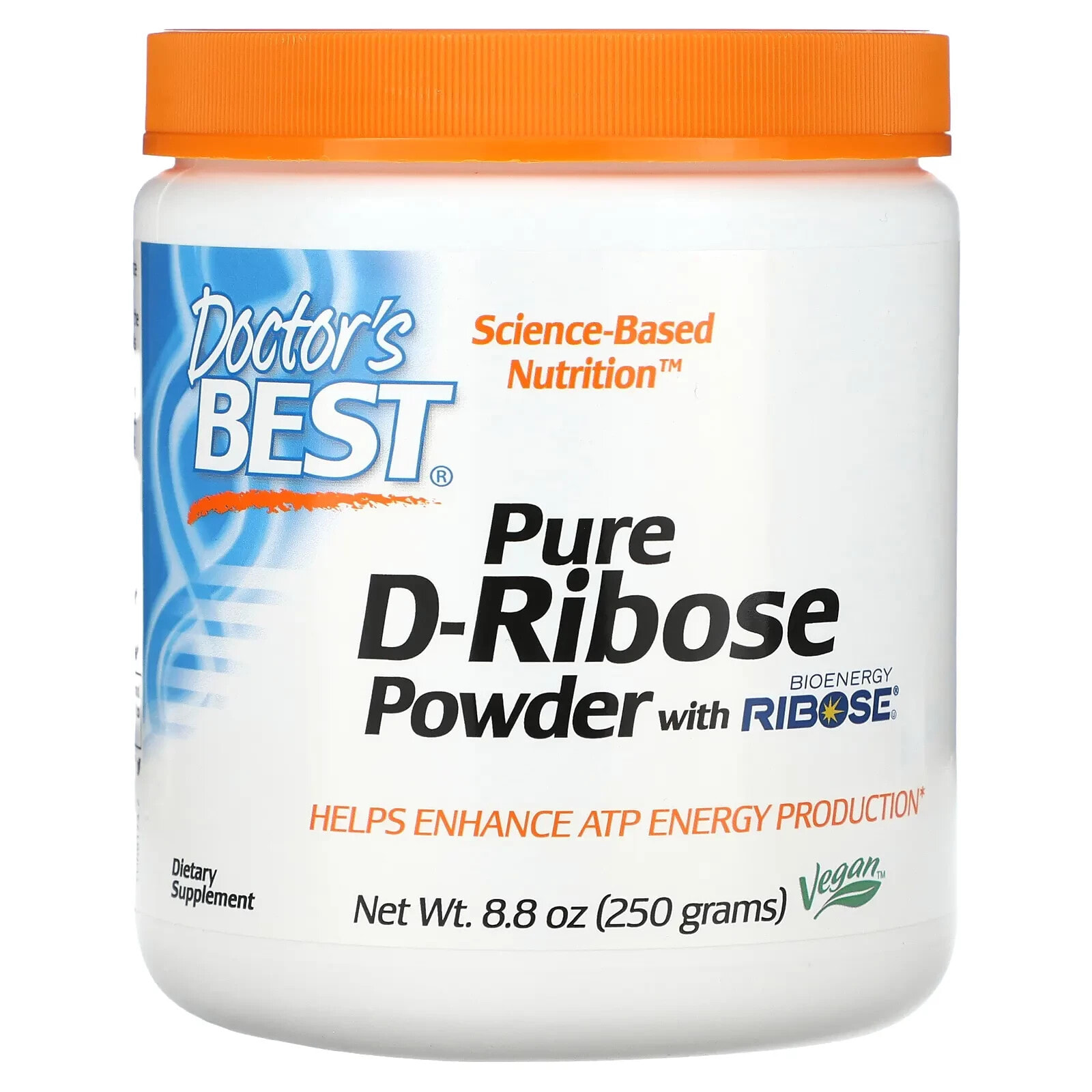 Doctor's Best, чистый порошок D-рибозы с BioEnergy Ribose, 250 г (8,8 унции)