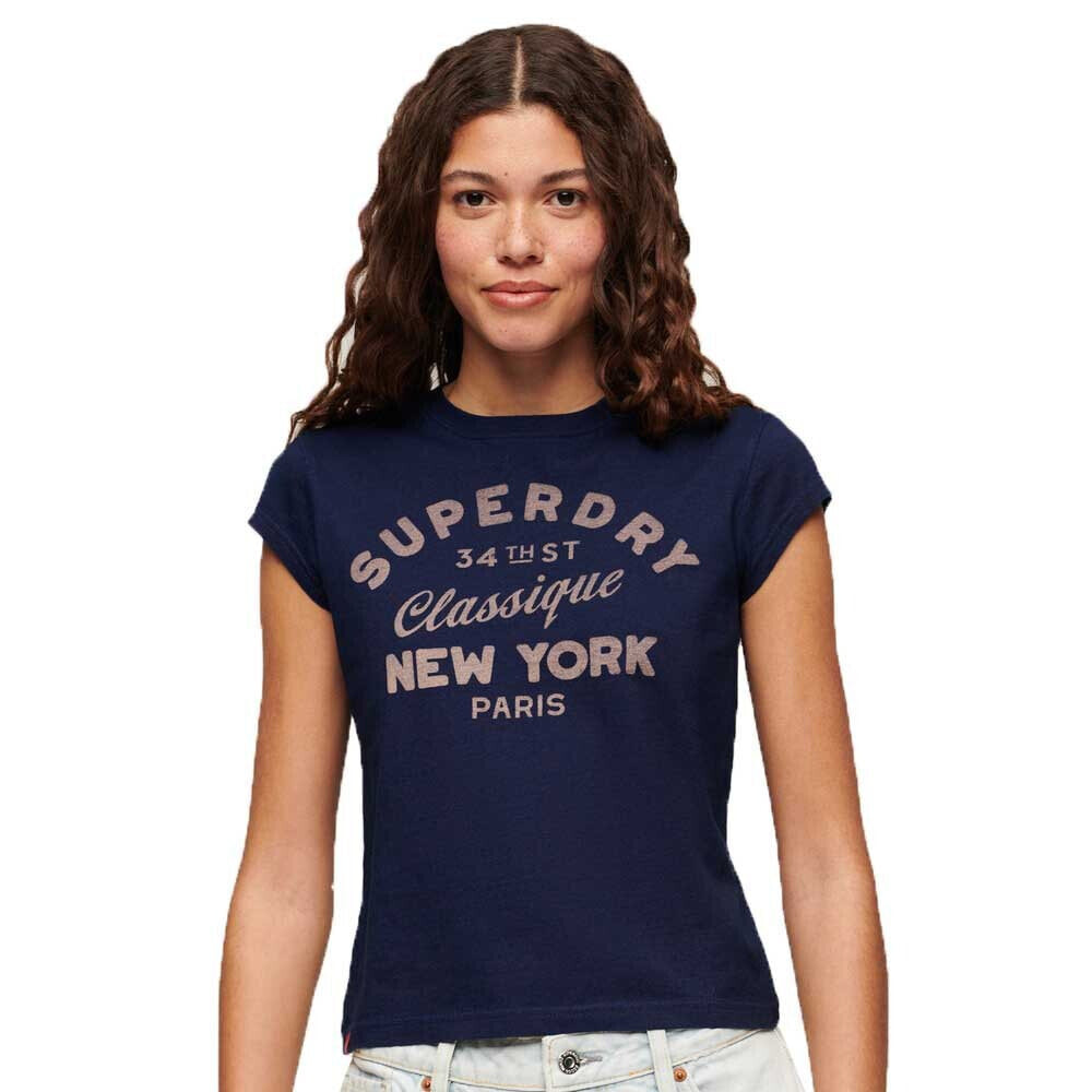 SUPERDRY Indigo Workwear Cap Short Sleeve T-Shirt