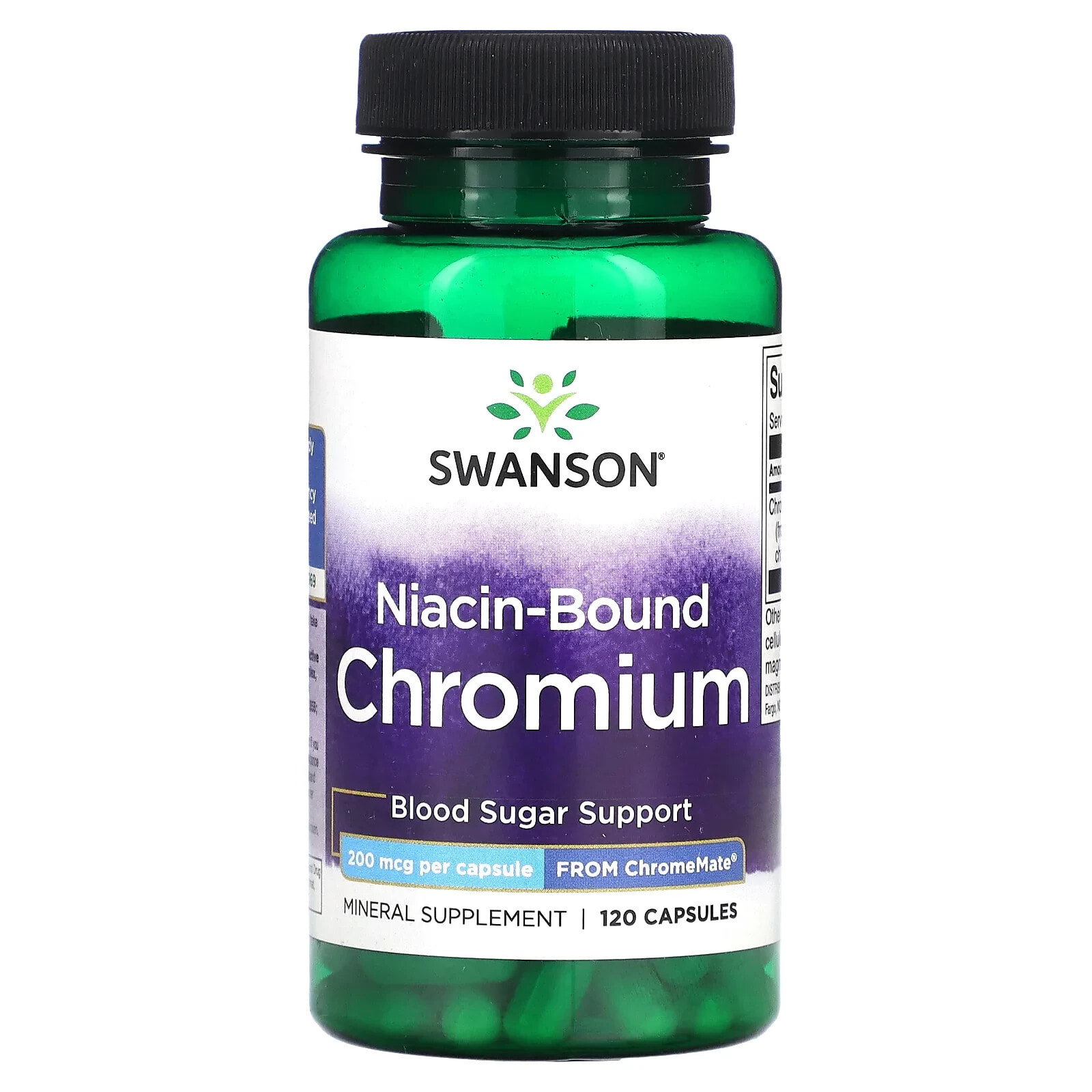 Niacin-Bound Chromium, 200 mcg, 120 Capsules
